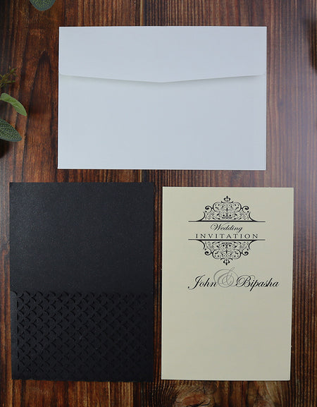 BS 12023 Elegant Black and White Invitation
