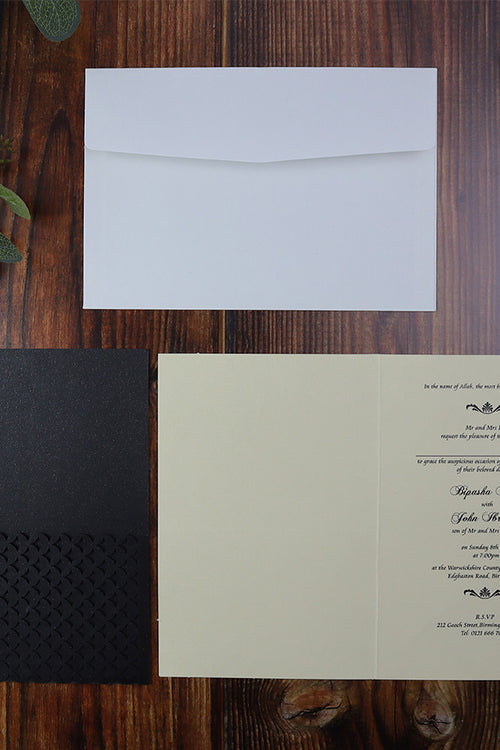 Load image into Gallery viewer, BS 12023 Elegant Black and White Invitation

