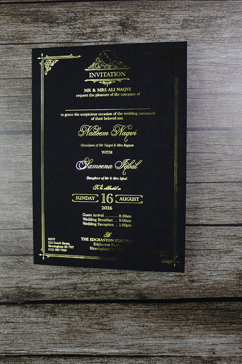 Load image into Gallery viewer, Luxury Gold Foil Invitation with Wax Seal &amp; Dried Flowers TFC 101
