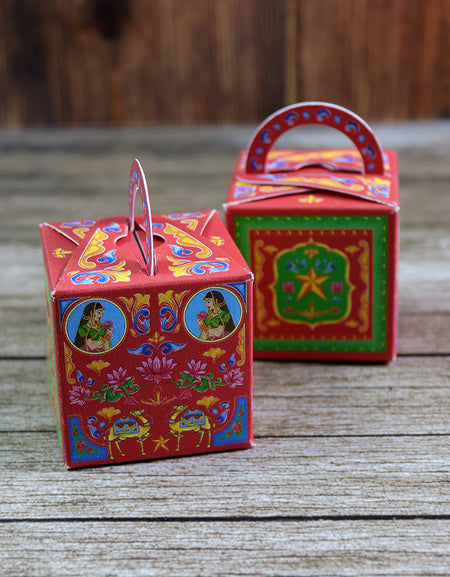 CHC 202 - Colourful Pakistani Truck Art Style Cube Favour Boxes with Handle – Flat Pack
