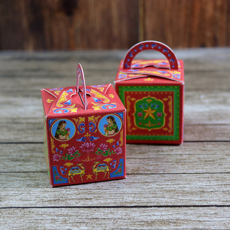 CHC 202 - Colourful Pakistani Truck Art Style Cube Favour Boxes with Handle – Flat Pack
