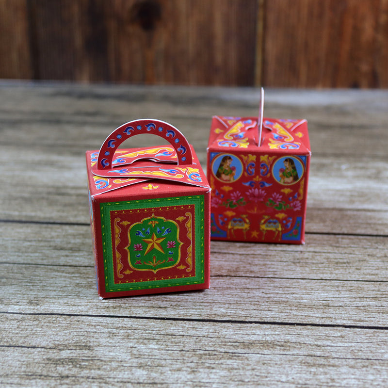CHC 202 - Colourful Pakistani Truck Art Style Cube Favour Boxes with Handle – Flat Pack