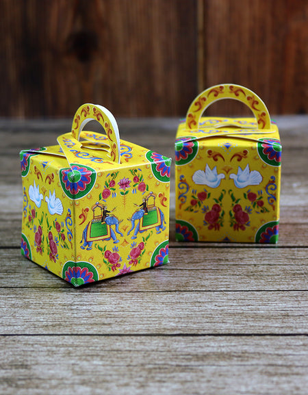 CHC 203 - Colourful Pakistani Truck Art Style Cube Favour Boxes with Handle – Flat Pack