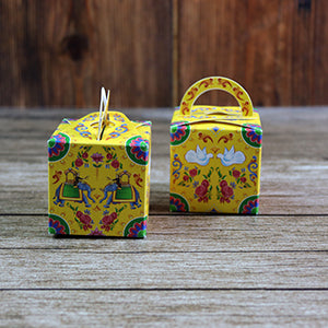CHC 203 - Colourful Pakistani Truck Art Style Cube Favour Boxes with Handle – Flat Pack