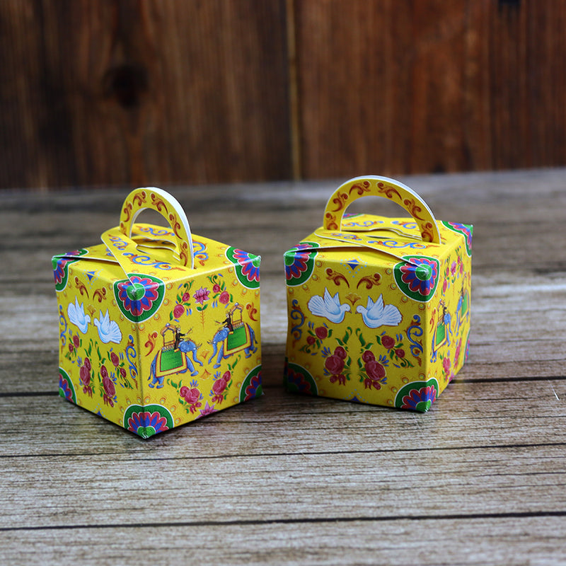 CHC 203 - Colourful Pakistani Truck Art Style Cube Favour Boxes with Handle – Flat Pack