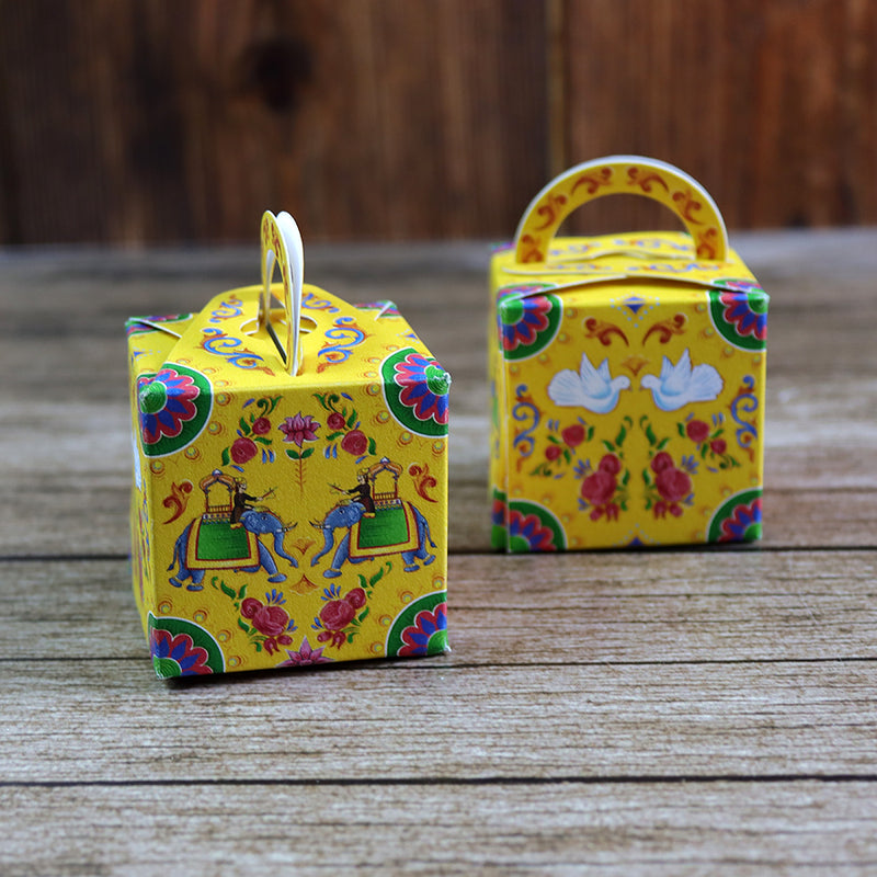 CHC 203 - Colourful Pakistani Truck Art Style Cube Favour Boxes with Handle – Flat Pack