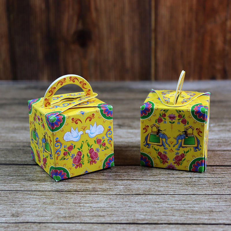 CHC 203 - Colourful Pakistani Truck Art Style Cube Favour Boxes with Handle – Flat Pack