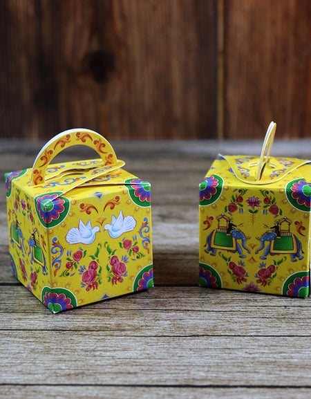 CHC 203 - Colourful Pakistani Truck Art Style Cube Favour Boxes with Handle – Flat Pack