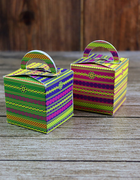 CHC 204 - Colourful Cube Favour Boxes with Handle – Flat Pack