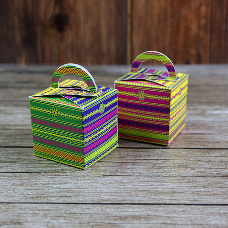 CHC 204 - Colourful Cube Favour Boxes with Handle – Flat Pack