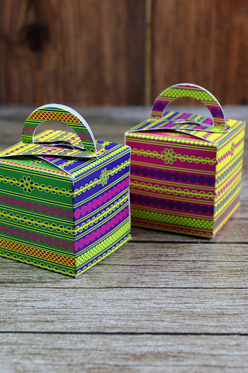 Load image into Gallery viewer, CHC 204 - Colourful Cube Favour Boxes with Handle – Flat Pack
