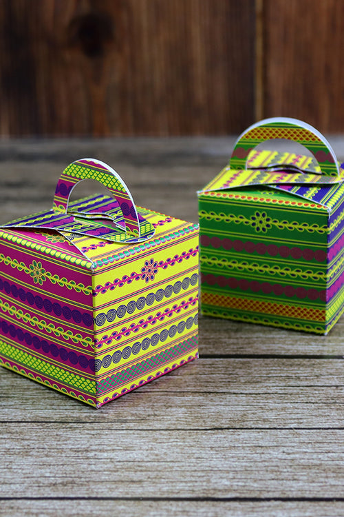 Load image into Gallery viewer, CHC 204 - Colourful Cube Favour Boxes with Handle – Flat Pack
