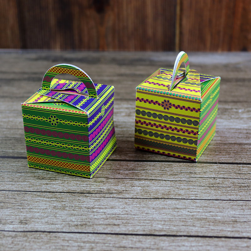 CHC 204 - Colourful Cube Favour Boxes with Handle – Flat Pack