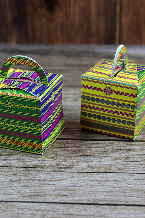 Load image into Gallery viewer, CHC 204 - Colourful Cube Favour Boxes with Handle – Flat Pack
