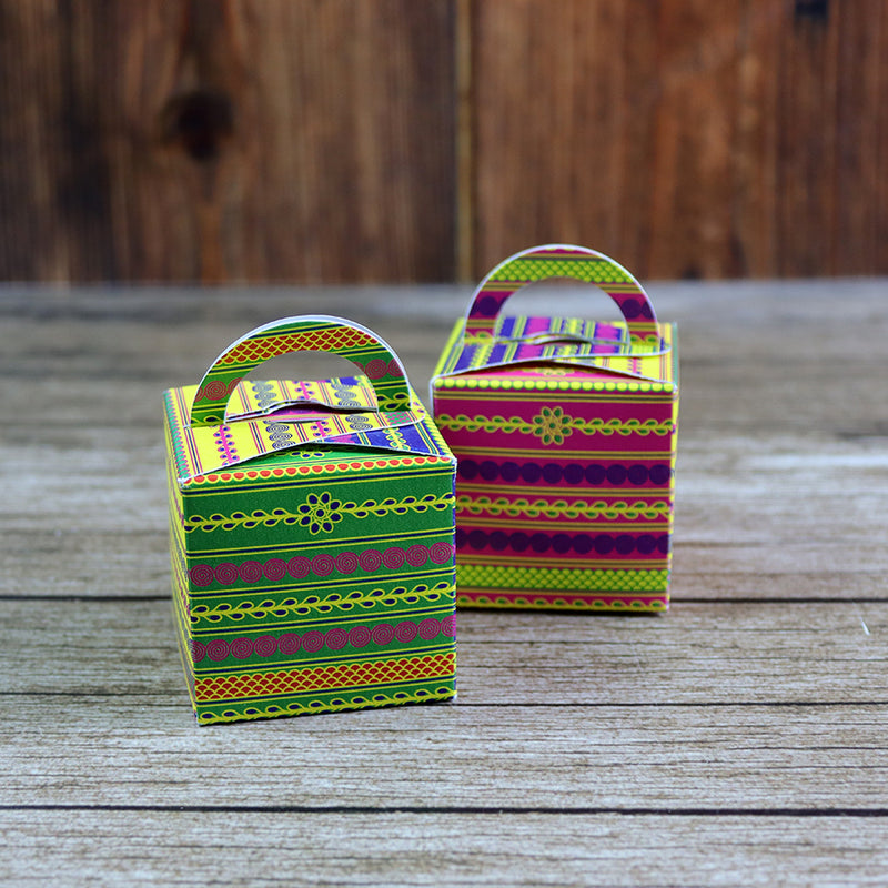 CHC 204 - Colourful Cube Favour Boxes with Handle – Flat Pack