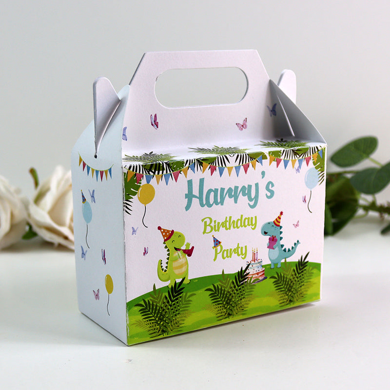 124 Boy Gable Box - Personalised Kids Birthday Party Gift Boxes, Custom Printed Gable Favour Boxes for Boys and Girls, Party Bags, Treat Boxes