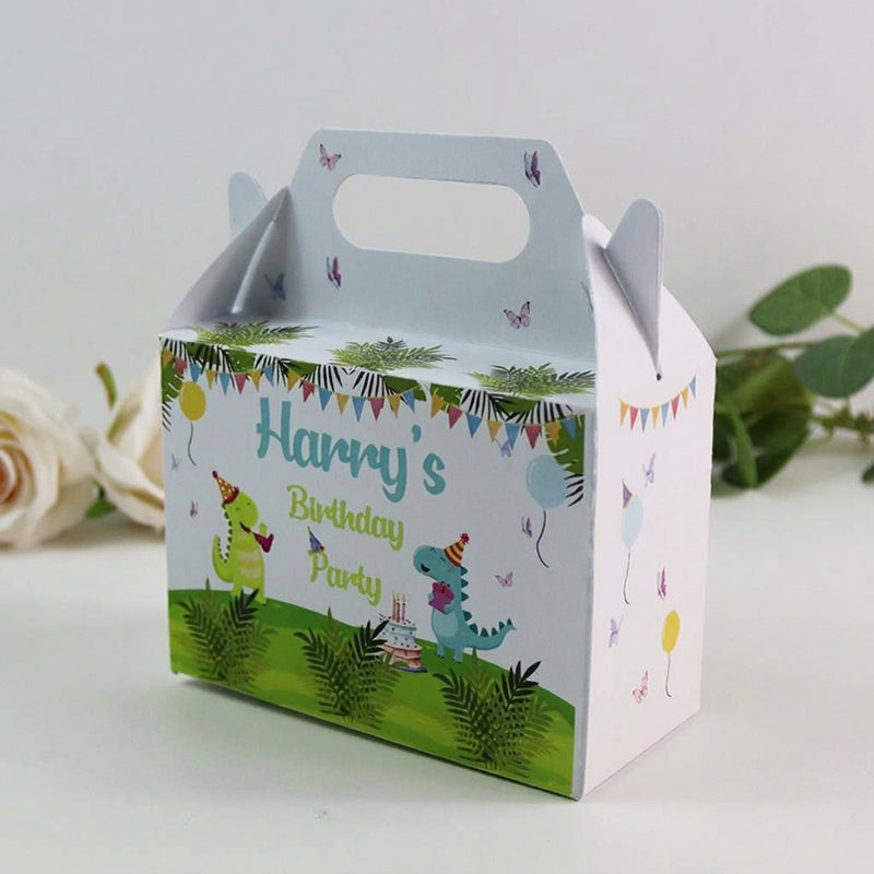 124 Boy Gable Box - Personalised Kids Birthday Party Gift Boxes, Custom Printed Gable Favour Boxes for Boys and Girls, Party Bags, Treat Boxes