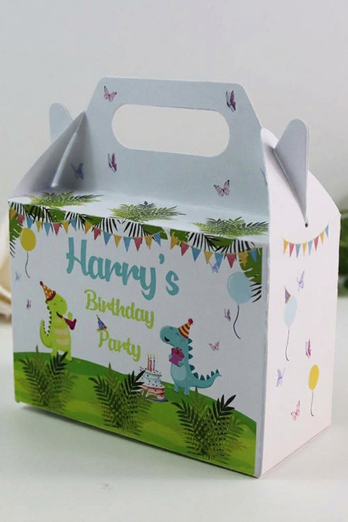 Load image into Gallery viewer, 124 Boy Gable Box - Personalised Kids Birthday Party Gift Boxes, Custom Printed Gable Favour Boxes for Boys and Girls, Party Bags, Treat Boxes
