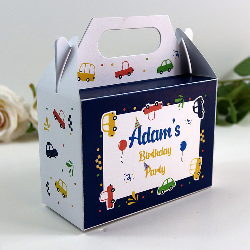 125 Boy Gable Box - Personalised Kids Birthday Party Gift Boxes, Custom Printed Gable Favour Boxes for Boys and Girls, Party Bags, Treat Boxes