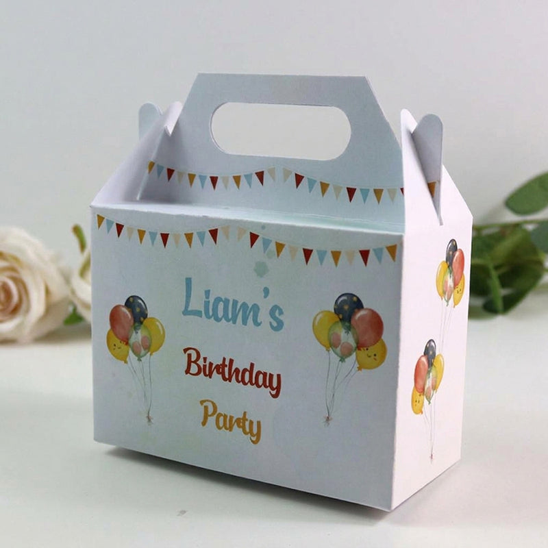 121 Boy Gable Box - Personalised Kids Birthday Party Gift Boxes, Custom Printed Gable Favour Boxes for Boys and Girls, Party Bags, Treat Boxes