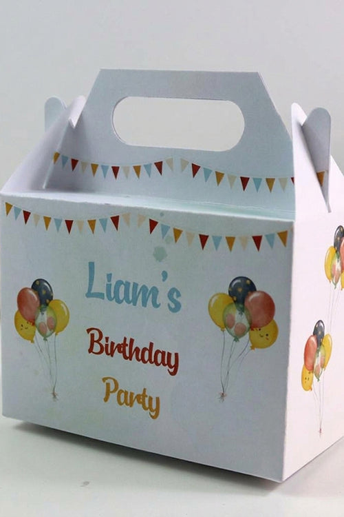 Load image into Gallery viewer, 121 Boy Gable Box - Personalised Kids Birthday Party Gift Boxes, Custom Printed Gable Favour Boxes for Boys and Girls, Party Bags, Treat Boxes
