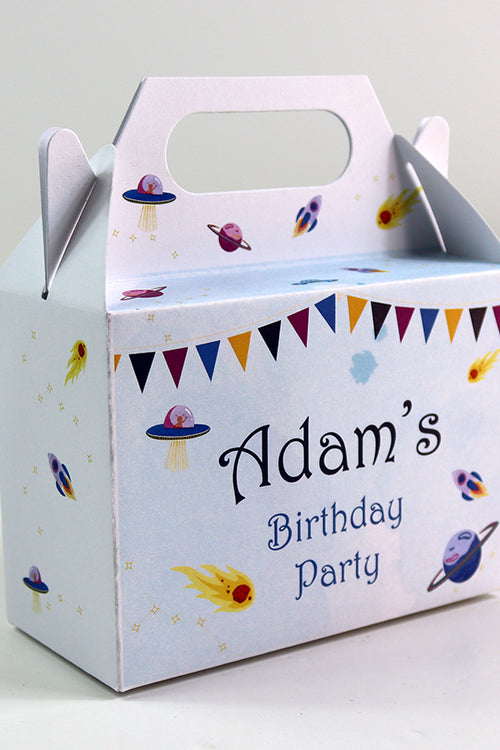 Load image into Gallery viewer, 123 Boy Gable Box - Personalised Kids Birthday Party Gift Boxes, Custom Printed Gable Favour Boxes for Boys and Girls, Party Bags, Treat Boxes

