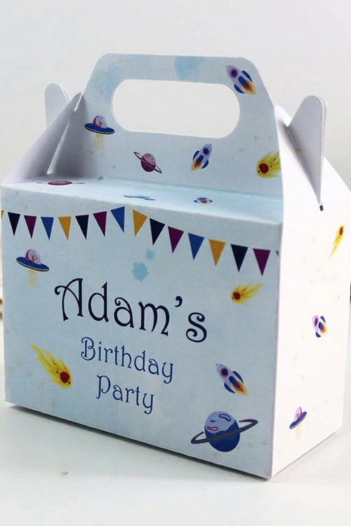 Load image into Gallery viewer, 123 Boy Gable Box - Personalised Kids Birthday Party Gift Boxes, Custom Printed Gable Favour Boxes for Boys and Girls, Party Bags, Treat Boxes
