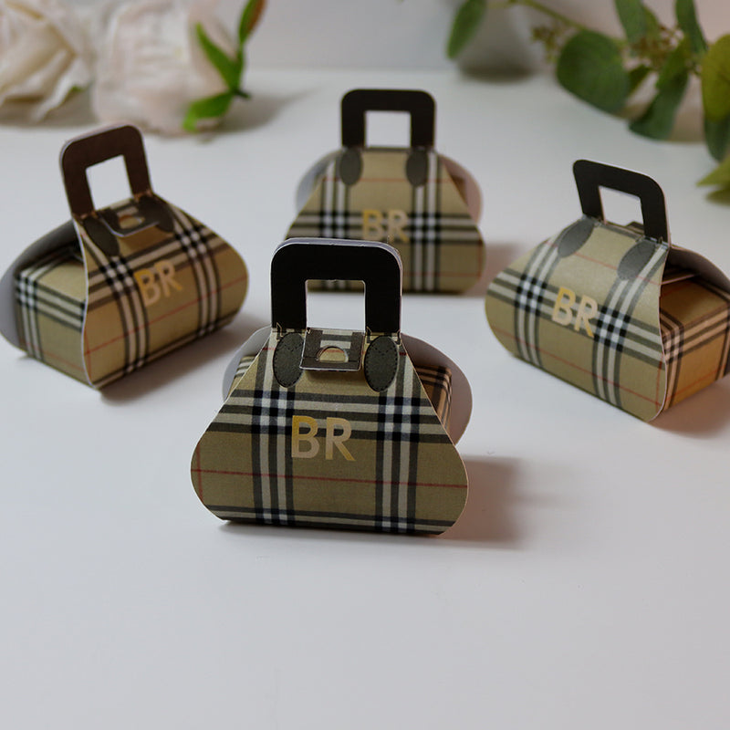 Handbag-Shaped Favour Boxes 101 – Personalised with Initials or Logo