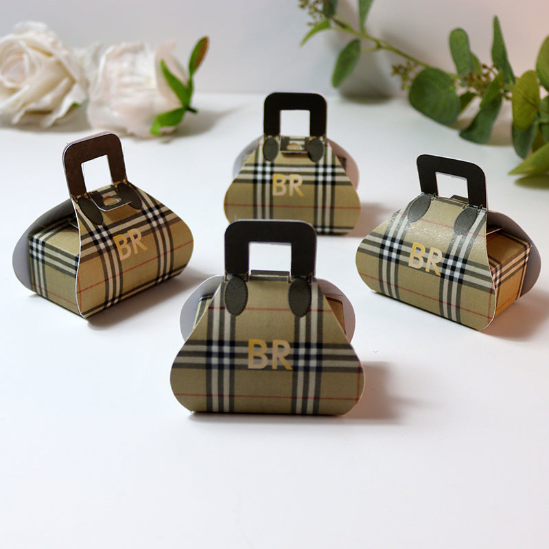 Handbag-Shaped Favour Boxes 101 – Personalised with Initials or Logo
