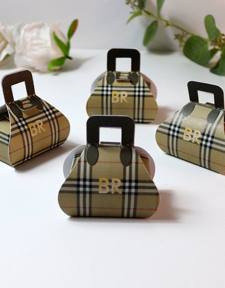 Handbag-Shaped Favour Boxes 101 – Personalised with Initials or Logo