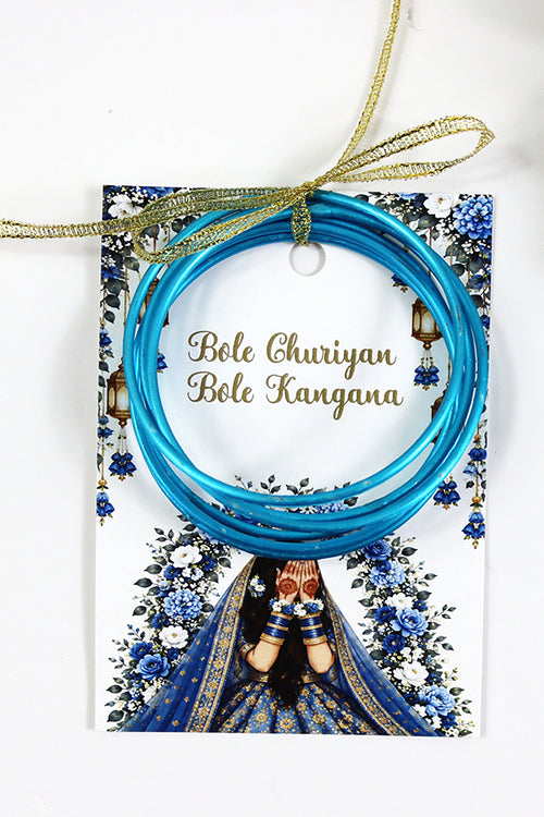 Load image into Gallery viewer, A7 Blue 14 - Churiyan Bangle Gift Cards | Mehndi Wedding Favours | Bangle Holder Cards (Copy) (Copy) (Copy) (Copy)
