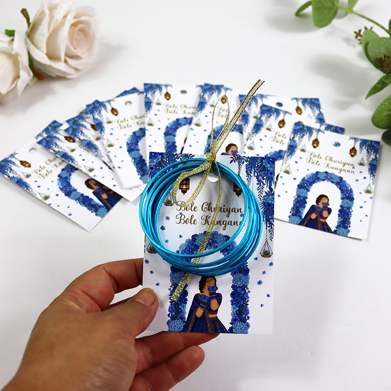 A7 Blue 04 - Churiyan Bangle Gift Cards | Mehndi Wedding Favours | Bangle Holder Cards (Copy) (Copy) (Copy)