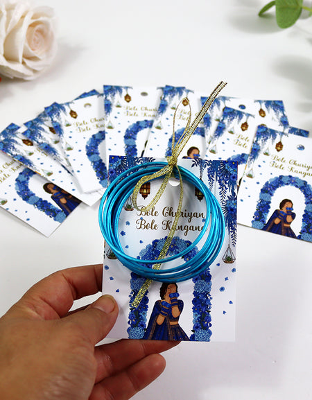 A7 Blue 04 - Churiyan Bangle Gift Cards | Mehndi Wedding Favours | Bangle Holder Cards (Copy) (Copy) (Copy)