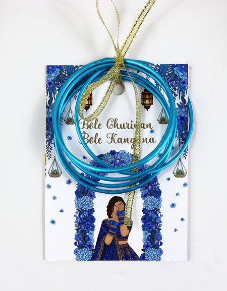 A7 Blue 04 - Churiyan Bangle Gift Cards | Mehndi Wedding Favours | Bangle Holder Cards (Copy) (Copy) (Copy)