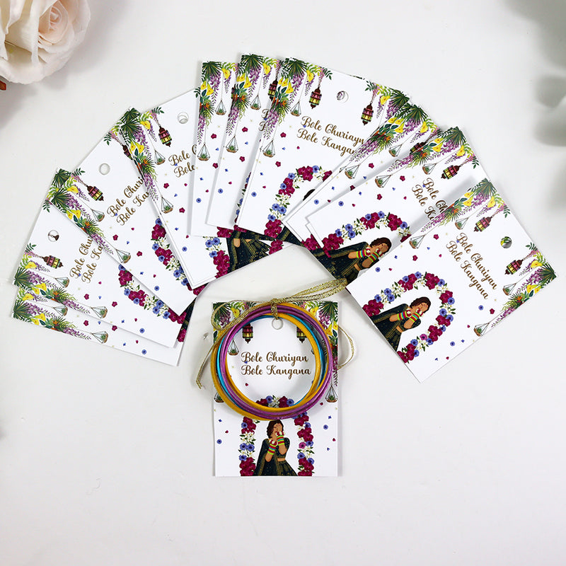 A7 Green 05 - Churiyan Bangle Gift Cards | Mehndi Wedding Favours | Bangle Holder Cards (Copy)