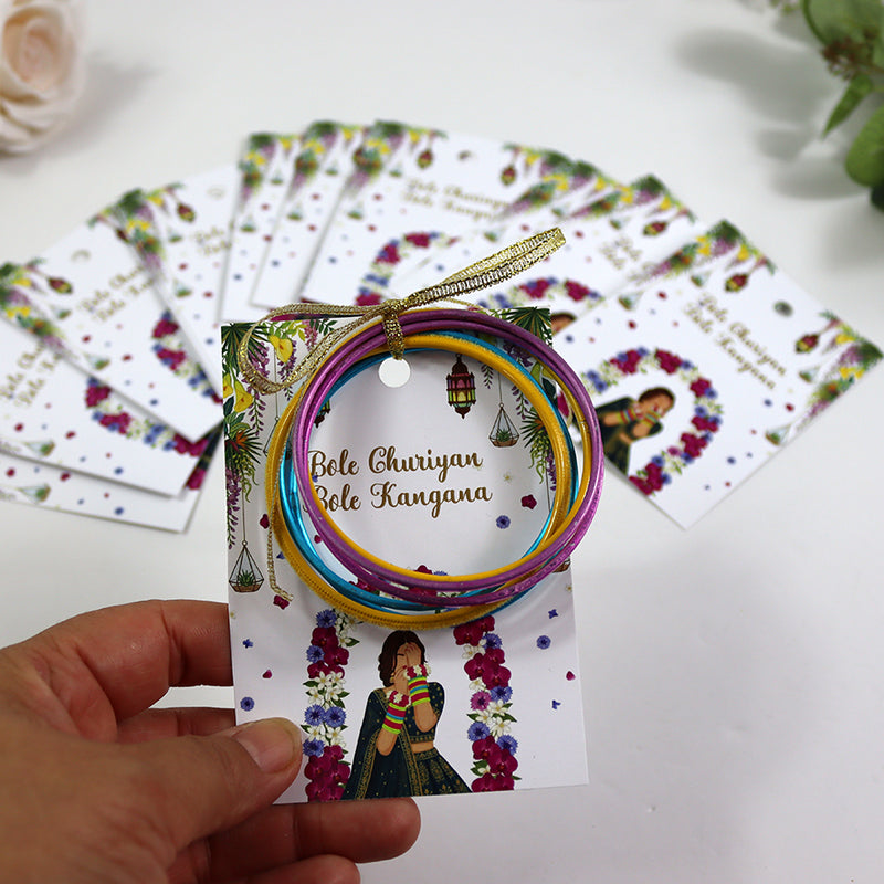 A7 Green 05 - Churiyan Bangle Gift Cards | Mehndi Wedding Favours | Bangle Holder Cards (Copy)