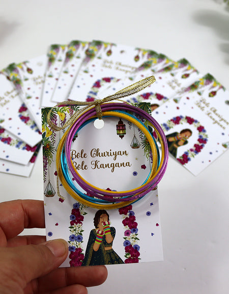 A7 Green 05 - Churiyan Bangle Gift Cards | Mehndi Wedding Favours | Bangle Holder Cards (Copy)
