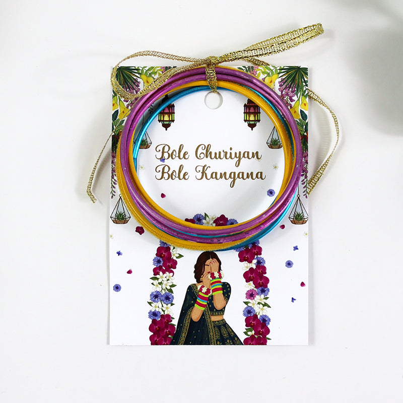 A7 Green 05 - Churiyan Bangle Gift Cards | Mehndi Wedding Favours | Bangle Holder Cards (Copy)