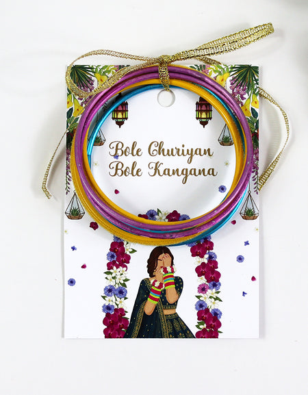 A7 Green 05 - Churiyan Bangle Gift Cards | Mehndi Wedding Favours | Bangle Holder Cards (Copy)