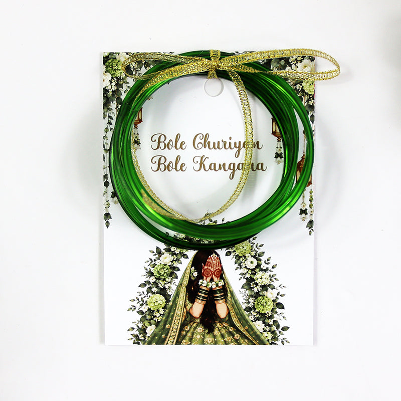 A7 Green 15 - Churiyan Bangle Gift Cards | Mehndi Wedding Favours | Bangle Holder Cards (Copy) (Copy)