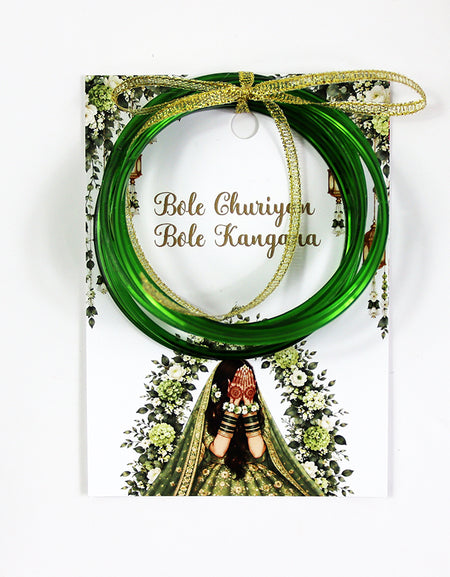 A7 Green 15 - Churiyan Bangle Gift Cards | Mehndi Wedding Favours | Bangle Holder Cards (Copy) (Copy)