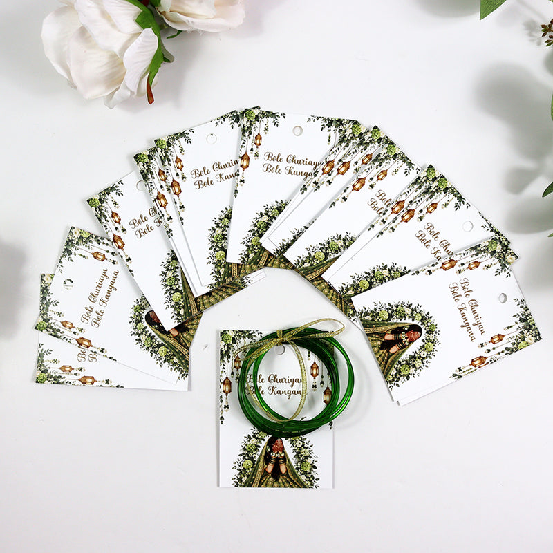 A7 Green 15 - Churiyan Bangle Gift Cards | Mehndi Wedding Favours | Bangle Holder Cards (Copy) (Copy)