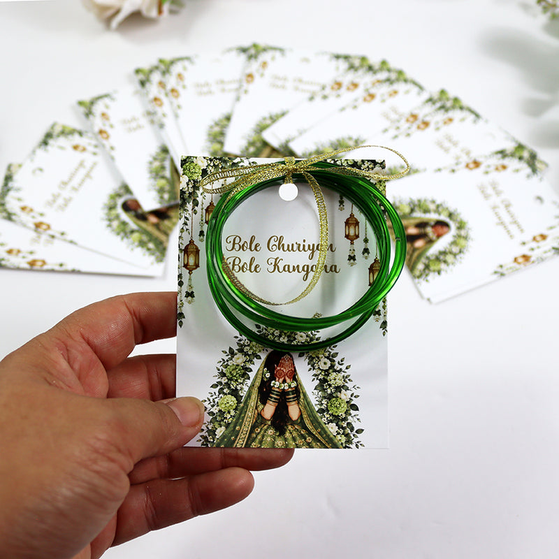 A7 Green 15 - Churiyan Bangle Gift Cards | Mehndi Wedding Favours | Bangle Holder Cards (Copy) (Copy)