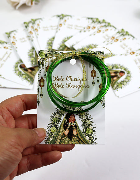 A7 Green 15 - Churiyan Bangle Gift Cards | Mehndi Wedding Favours | Bangle Holder Cards (Copy) (Copy)