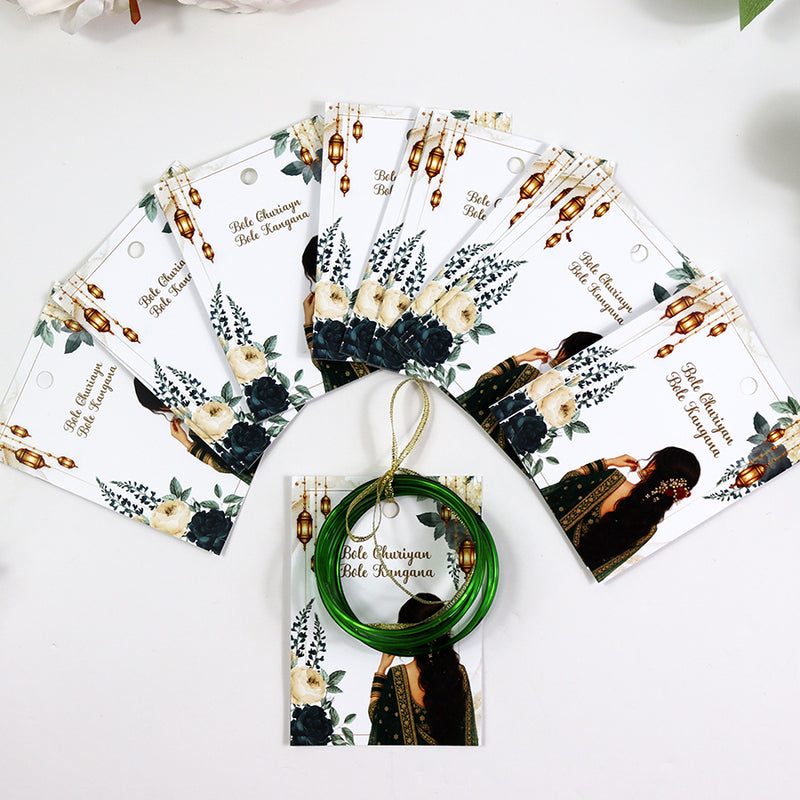 A7 Green 25 - Churiyan Bangle Gift Cards | Mehndi Wedding Favours | Bangle Holder Cards (Copy) (Copy) (Copy)