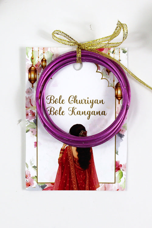 Load image into Gallery viewer, A7 Pink 22 - Churiyan Bangle Gift Cards | Mehndi Wedding Favours | Bangle Holder Cards (Copy) (Copy) (Copy)
