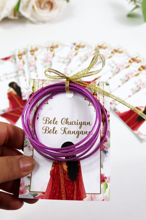 Load image into Gallery viewer, A7 Pink 22 - Churiyan Bangle Gift Cards | Mehndi Wedding Favours | Bangle Holder Cards (Copy) (Copy) (Copy)
