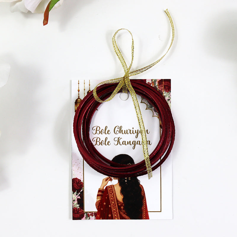 A7 Red 23 - Churiyan Bangle Gift Cards | Mehndi Wedding Favours | Bangle Holder Cards (Copy)