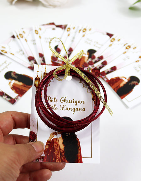 A7 Red 23 - Churiyan Bangle Gift Cards | Mehndi Wedding Favours | Bangle Holder Cards (Copy)