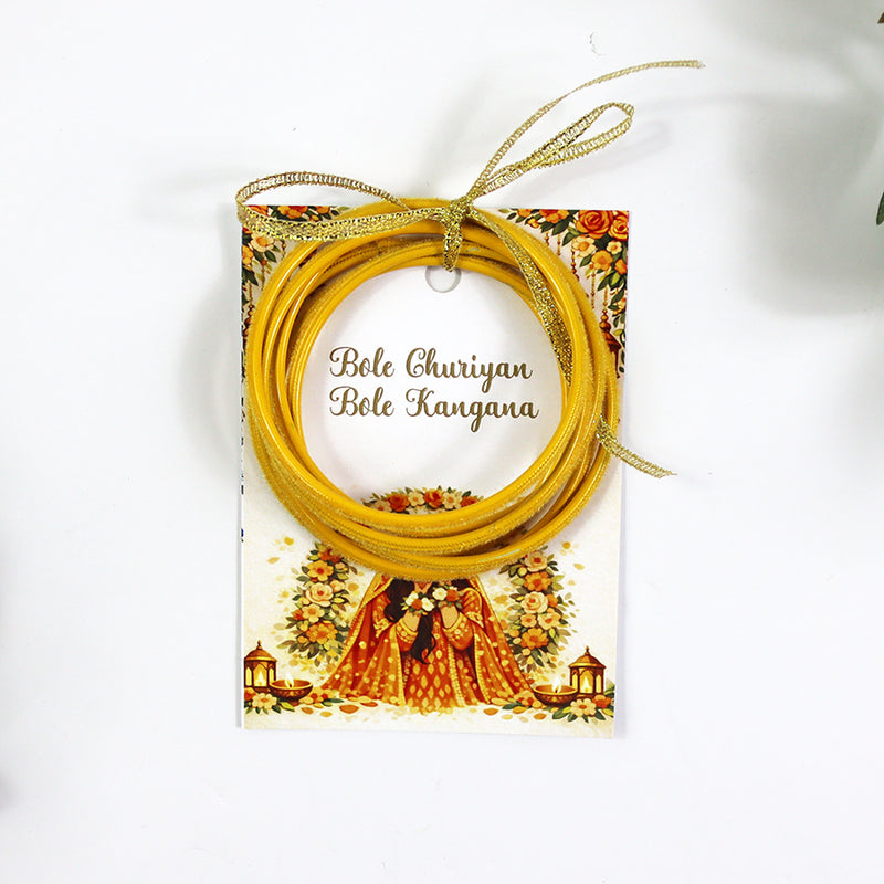 A7 Yellow 16 - Churiyan Bangle Gift Cards | Mehndi Wedding Favours | Bangle Holder Cards (Copy)